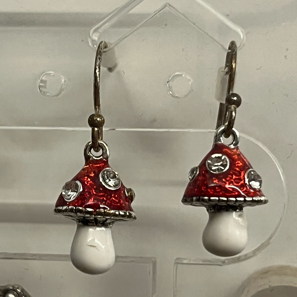 Kohl's Red and White Mushroom Earrings